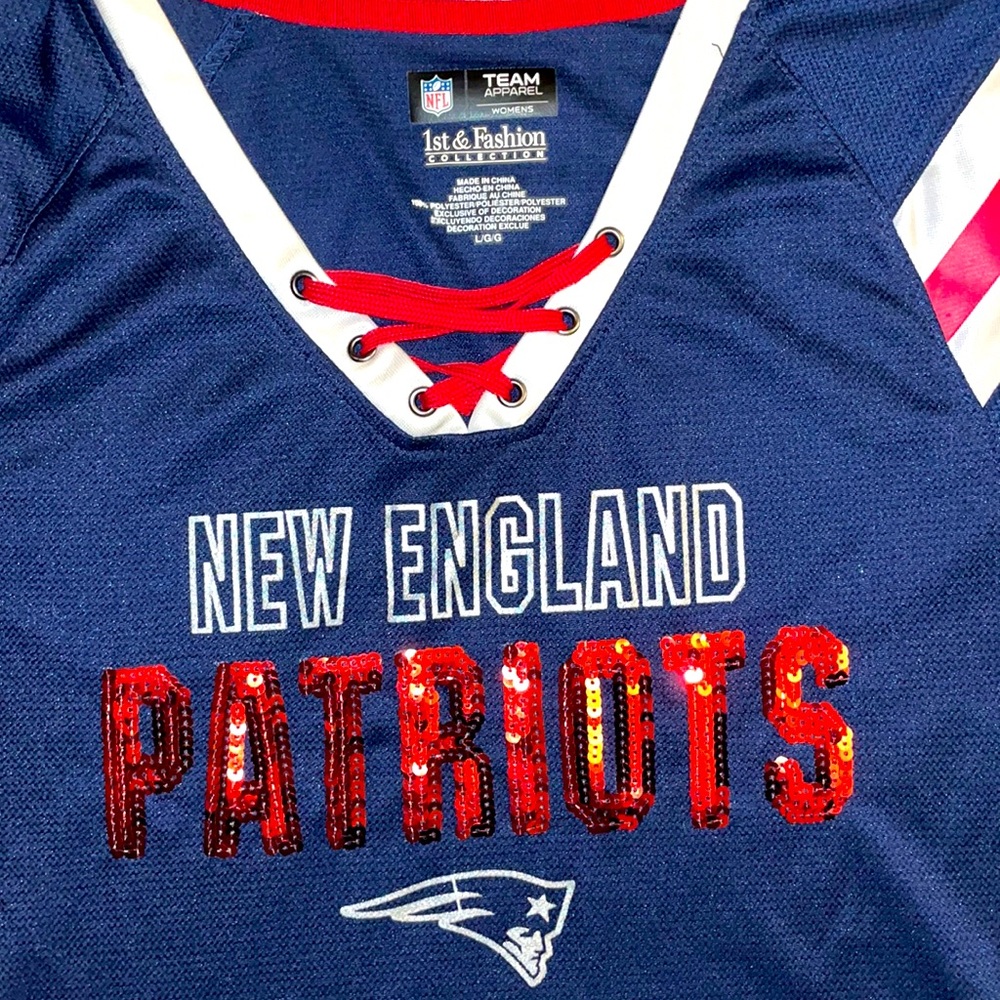 Navy blue patriots jersey NFL first and fashion size Large - Picture 2 of 3
